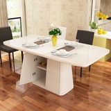 华纳斯 餐桌 伸缩饭桌餐椅组合 餐桌餐椅套装(白玻璃 1.2米白玻璃餐桌)