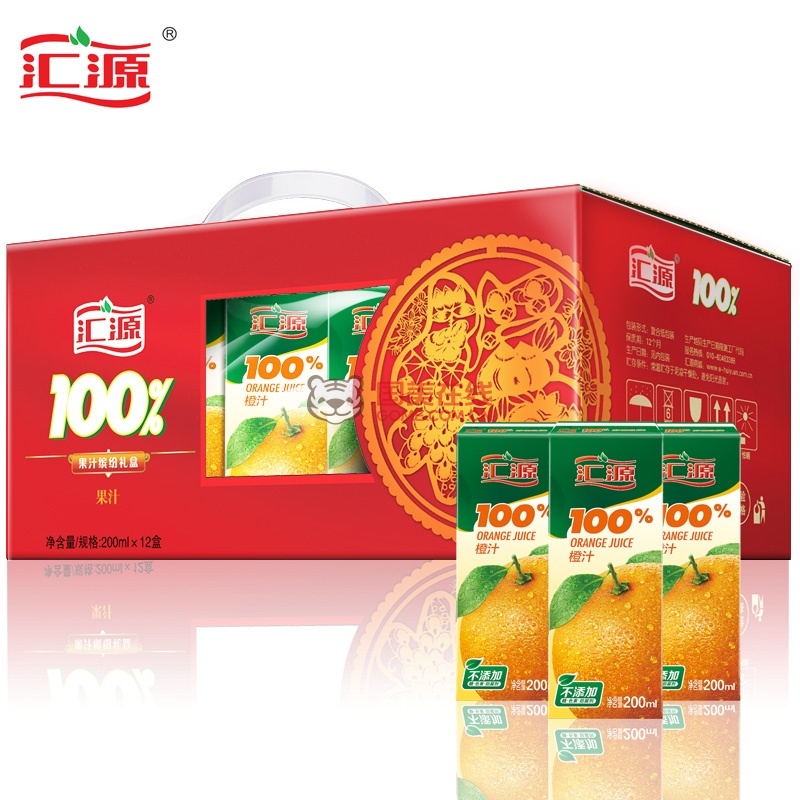汇源 100% 果汁 橙汁礼盒200ml*12盒 29.