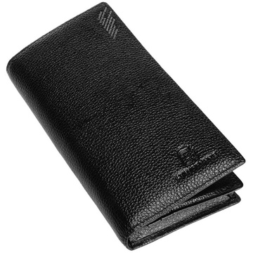 法国老人头(ltwfrane)k30903-1真皮二折长款钱包多卡位钱夹(黑色)